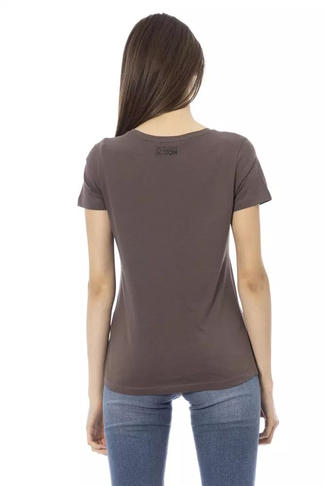 Trussardi Action Chic V-Neck Tee with Elegant Front Print