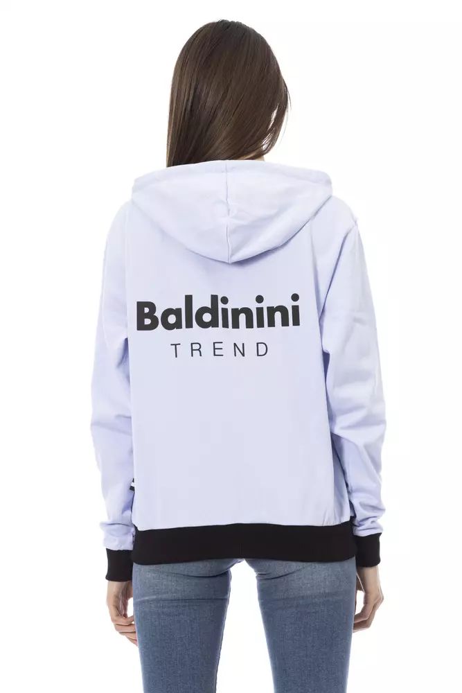 Baldinini Trend Elegant Purple Cotton Hooded Sweater