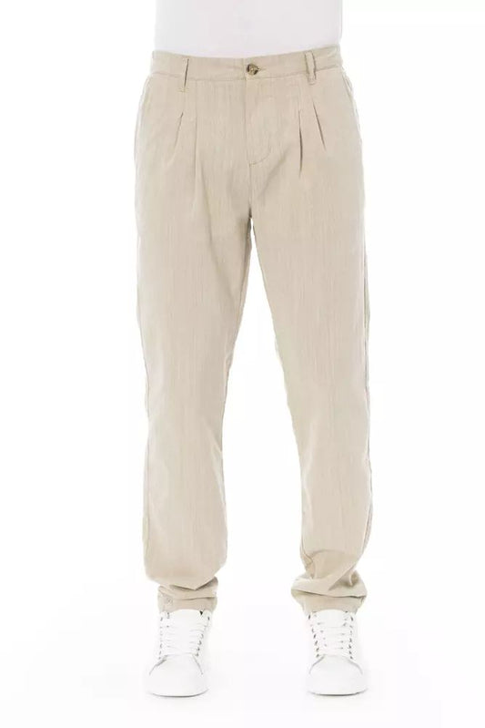 Baldinini Trend Elegant Beige Cotton Chino Trousers