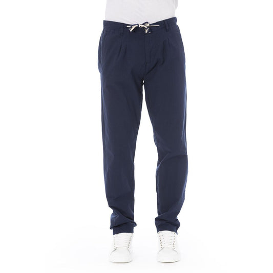 Baldinini Trend Elegant Blue Cotton Chino Trousers