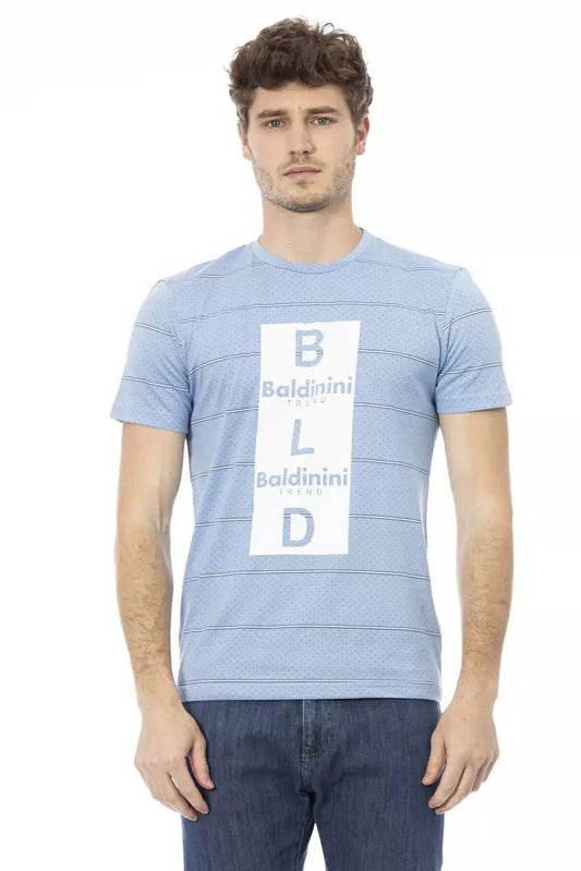 Baldinini Trend Elegant Light Blue Cotton Tee