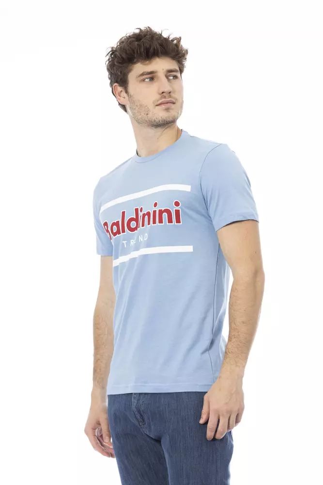 Baldinini Trend Elegant Light Blue Cotton Tee