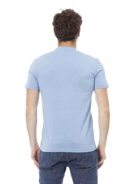 Baldinini Trend Elegant Light Blue Cotton Tee