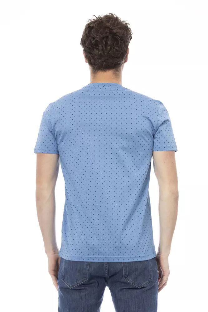 Baldinini Trend Chic Light Blue Cotton Tee with Front Print