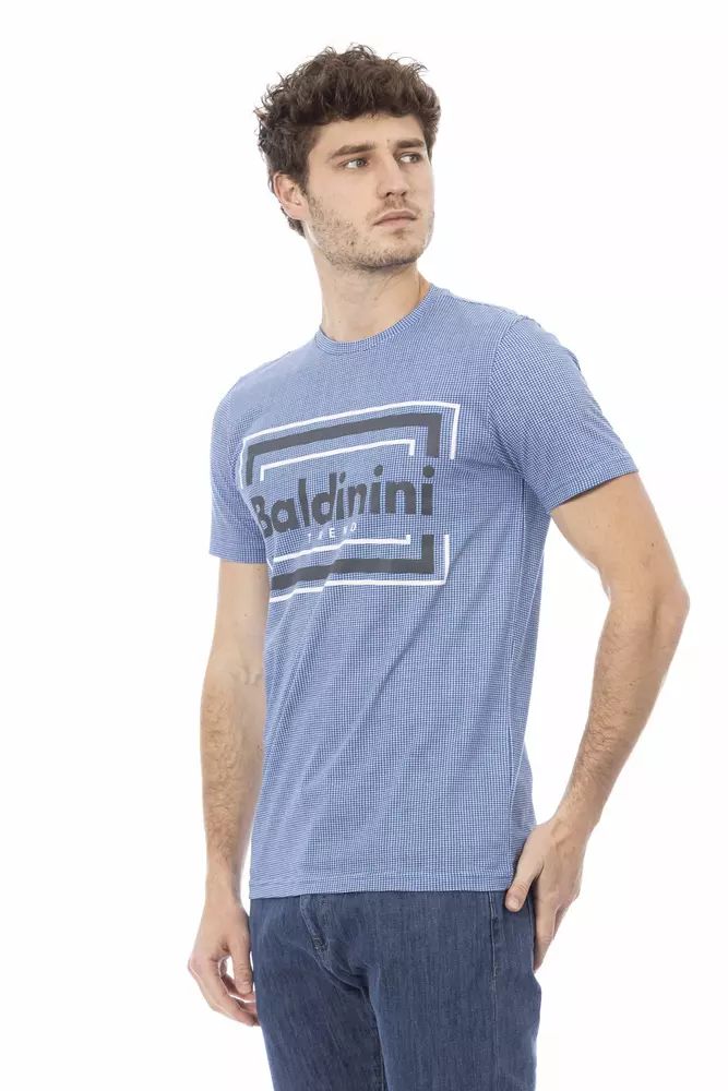 Baldinini Trend Elevated Casual Light Blue Tee with Front Print