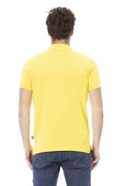 Baldinini Trend Sunshine Yellow Cotton Polo with Chic Embroidery