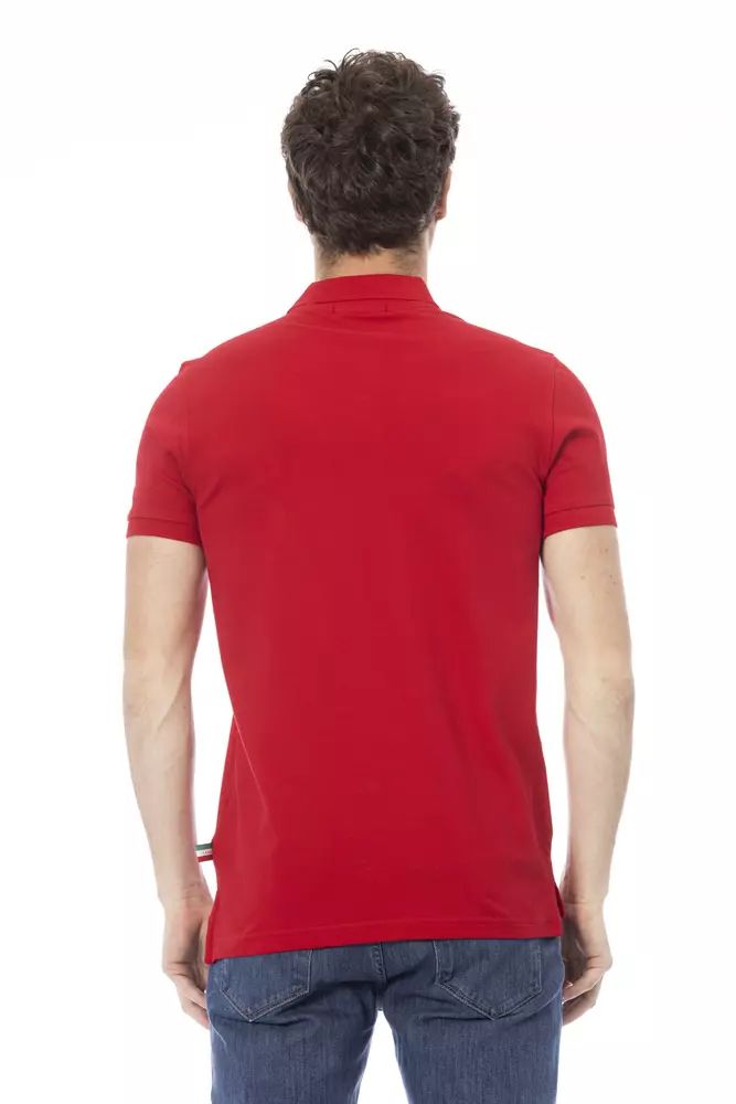 Baldinini Trend Elegant Embroidered Red Polo Shirt