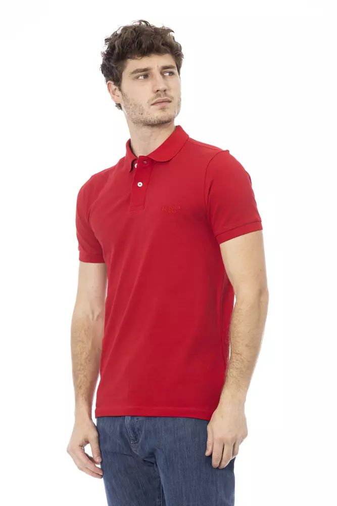 Baldinini Trend Elegant Embroidered Red Polo Shirt