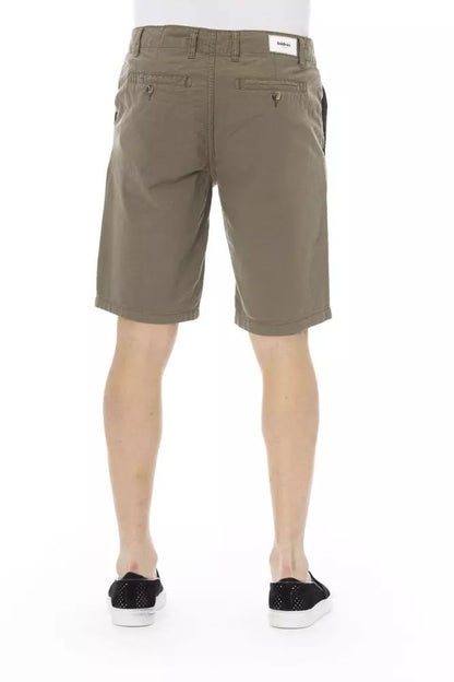 Baldinini Trend Sleek Army Bermuda Shorts with Button Closure