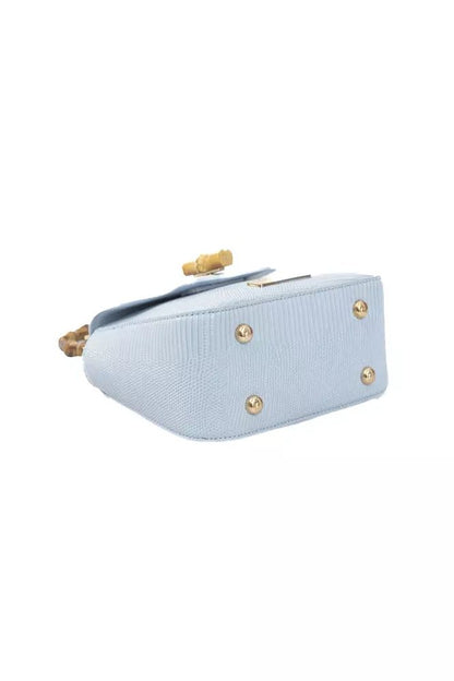 Baldinini Trend Elegant Light Blue Shoulder Bag with Golden Accents