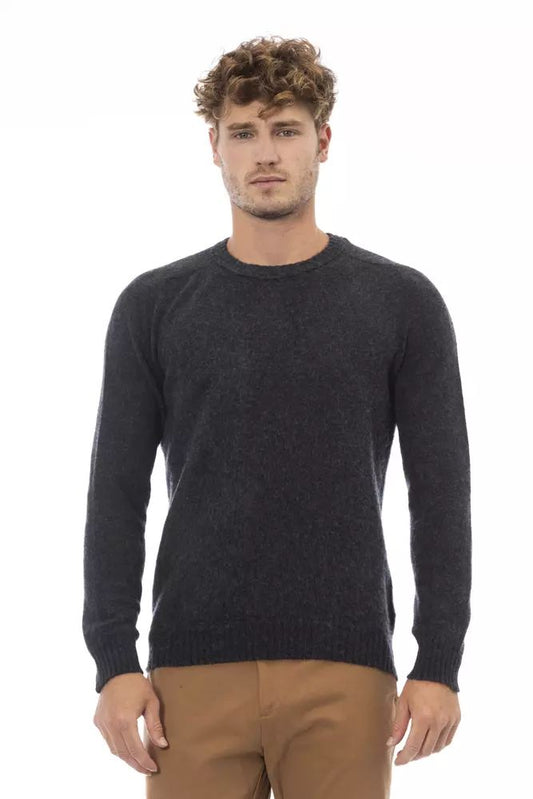 Alpha Studio Elegant Crewneck Black Sweater