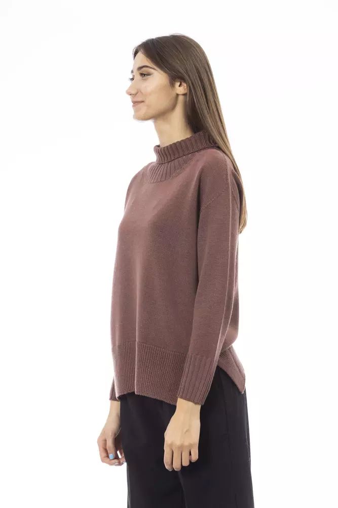 Alpha Studio Chic Turtleneck Sweater with Side Slits