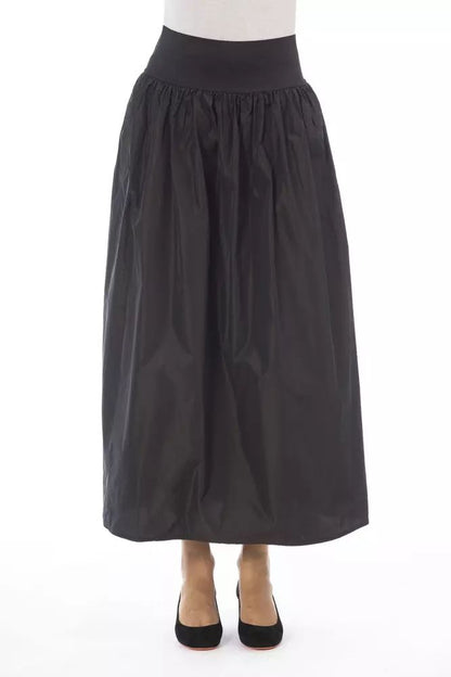 Alpha Studio Elegant Taffeta High-Waist Skirt with Elastic Band