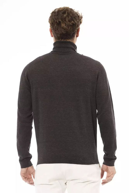 Alpha Studio Elegant Turtleneck Sweater in Rich Brown