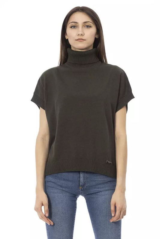 Baldinini Trend Elegant Turtleneck Sweater with Monogram Detail