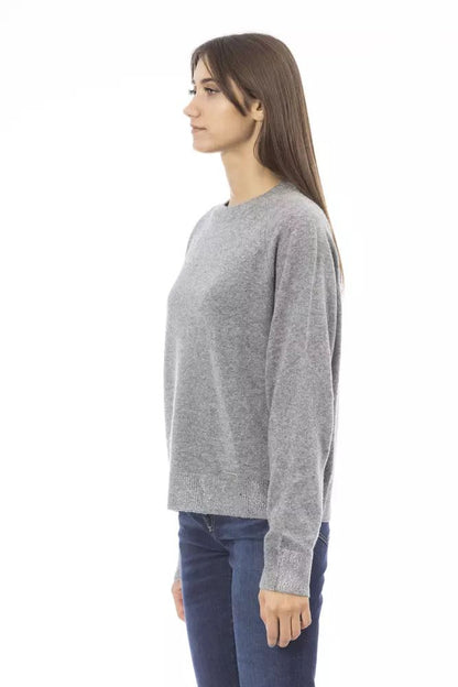 Baldinini Trend Elegant Crew Neck Cashmere Blend Sweater