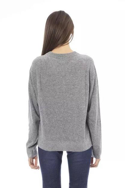 Baldinini Trend Elegant Crew Neck Cashmere Blend Sweater