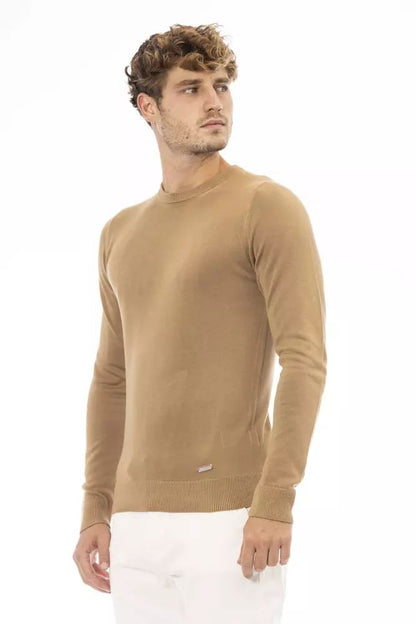 Baldinini Trend Beige Modal-Cashmere Crew Neck Sweater