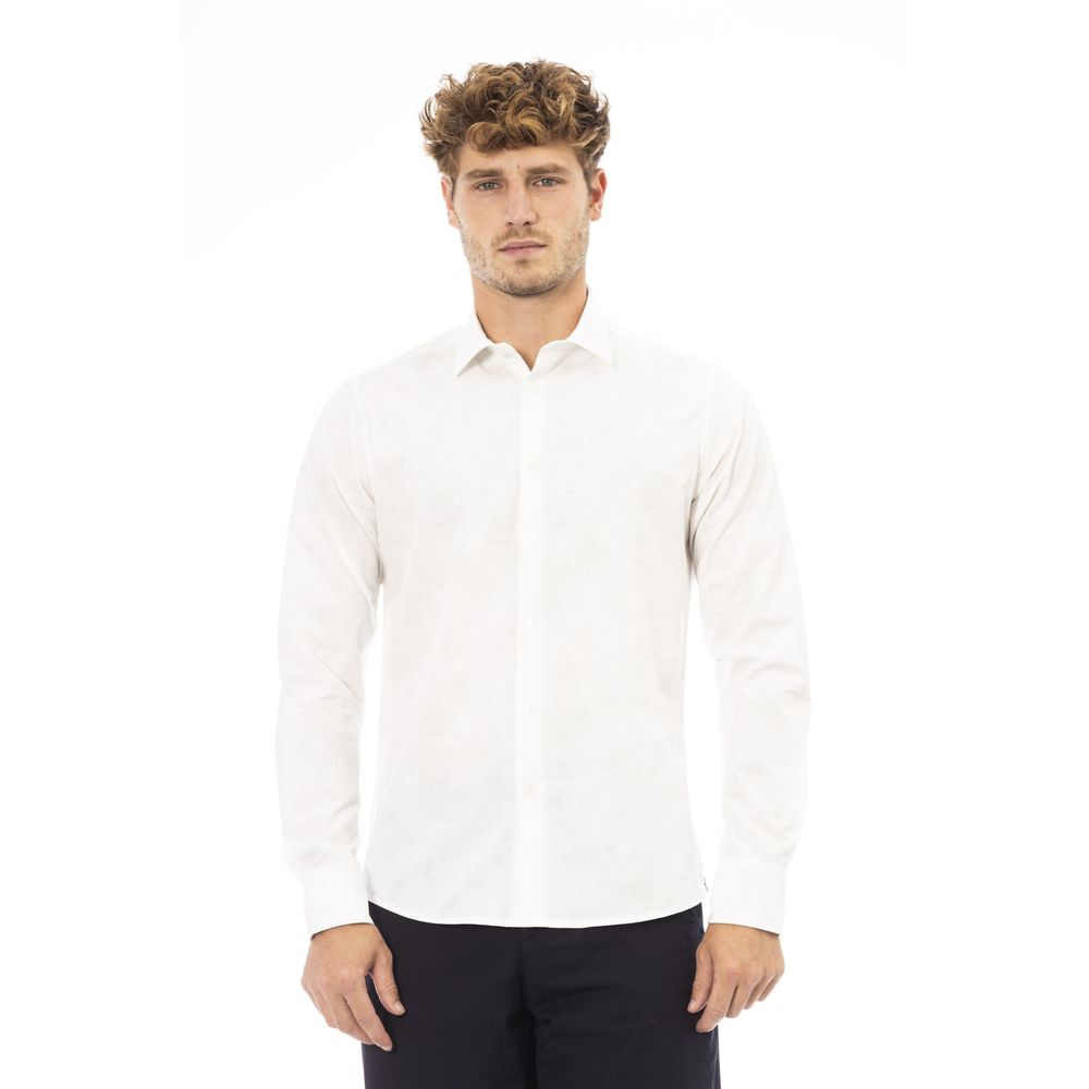 Baldinini Trend Elegant White Italian Collar Shirt for Men