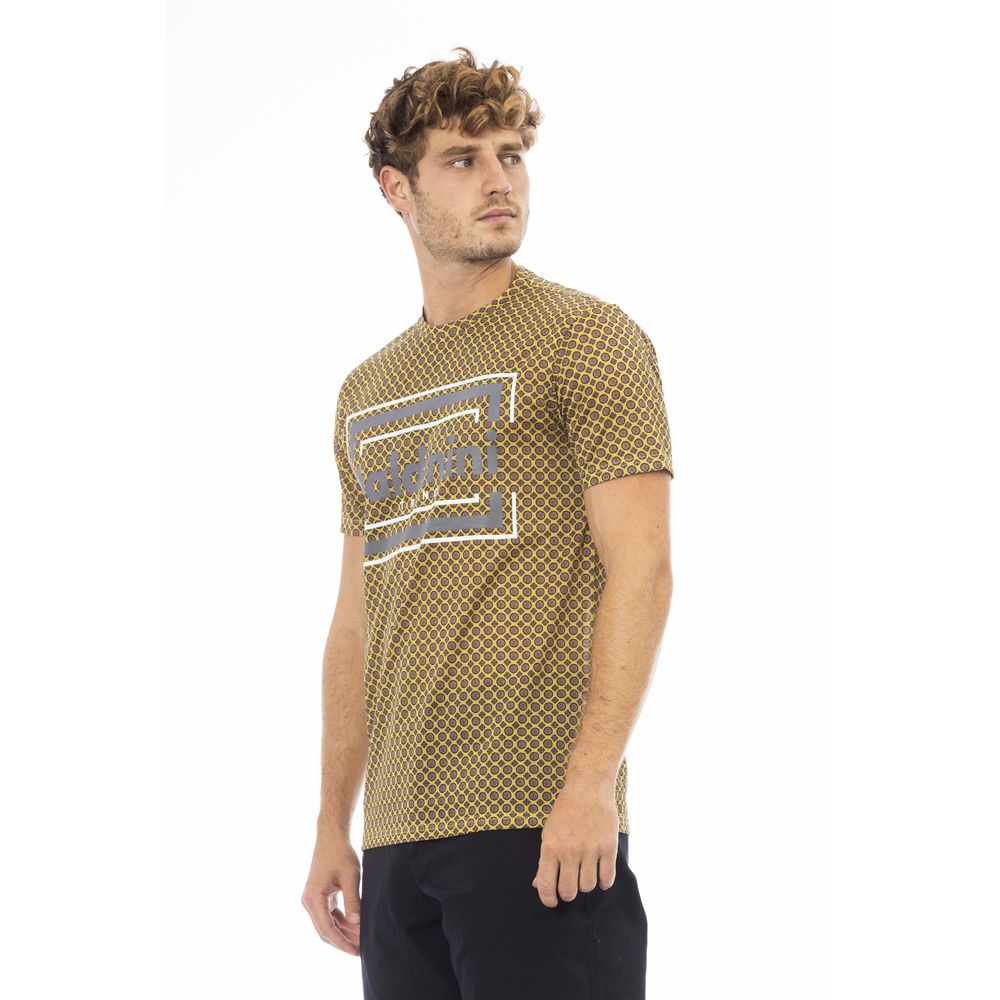 Baldinini Trend Elegant Gray Cotton Tee with Front Print