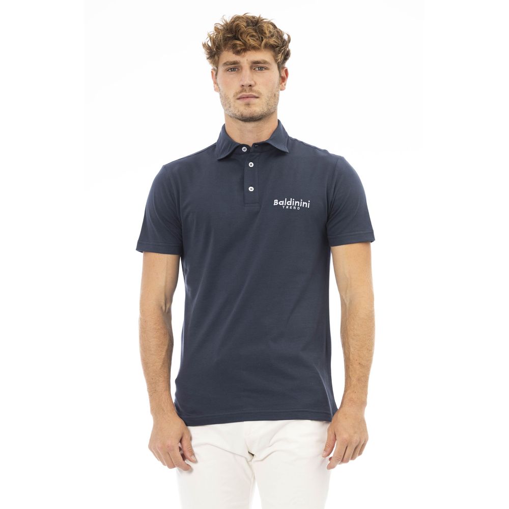 Baldinini Trend Elegant Blue Cotton Polo with Embroidered Logo