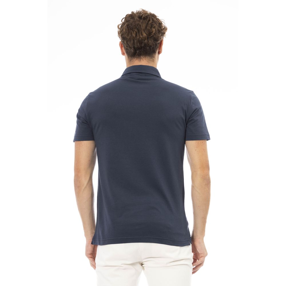 Baldinini Trend Elegant Blue Cotton Polo with Embroidered Logo