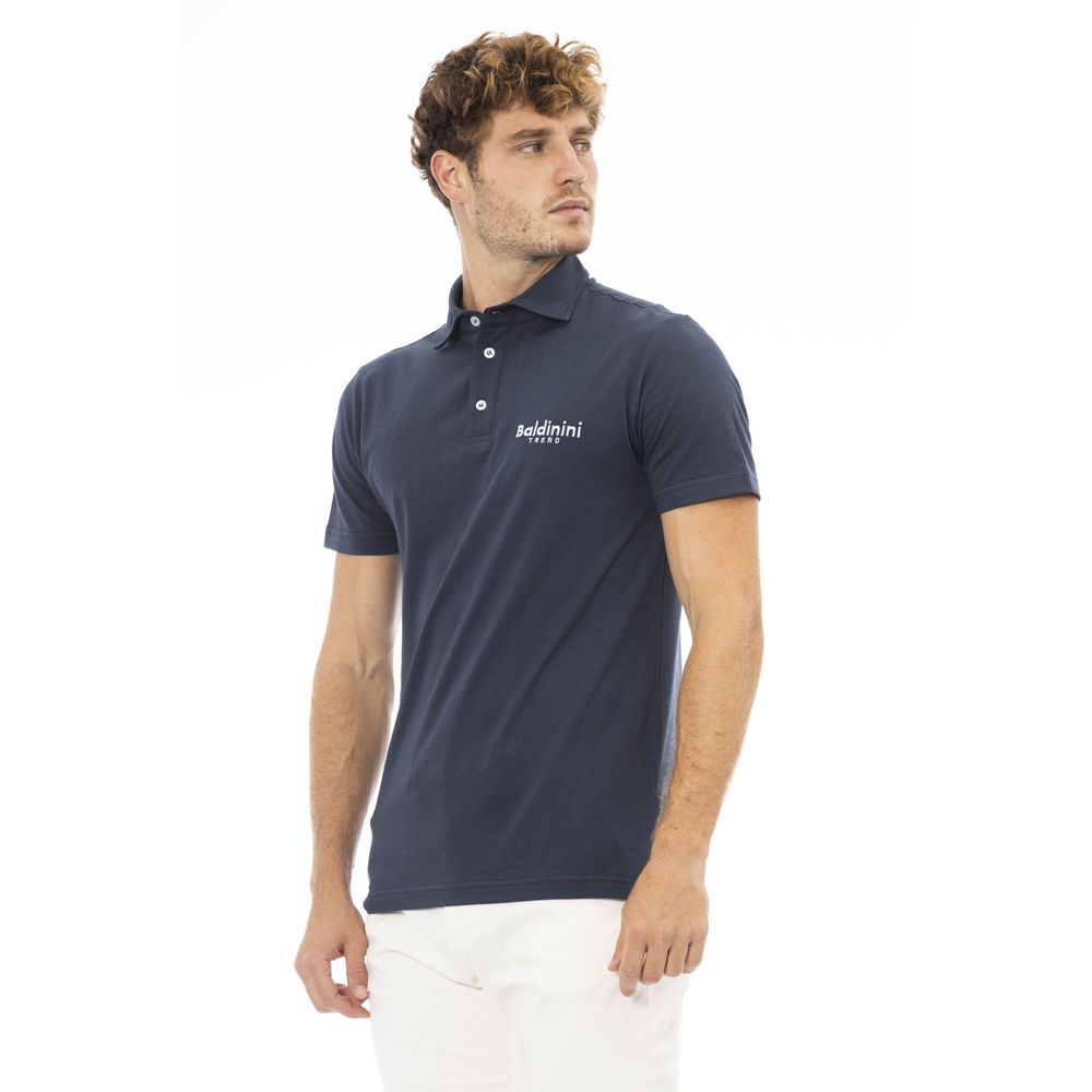 Baldinini Trend Elegant Blue Cotton Polo with Embroidered Logo