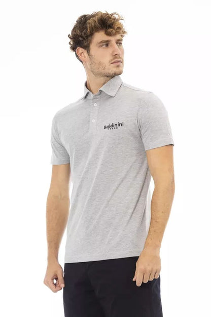 Baldinini Trend Chic Gray Embroidered Polo - Exquisite Cotton