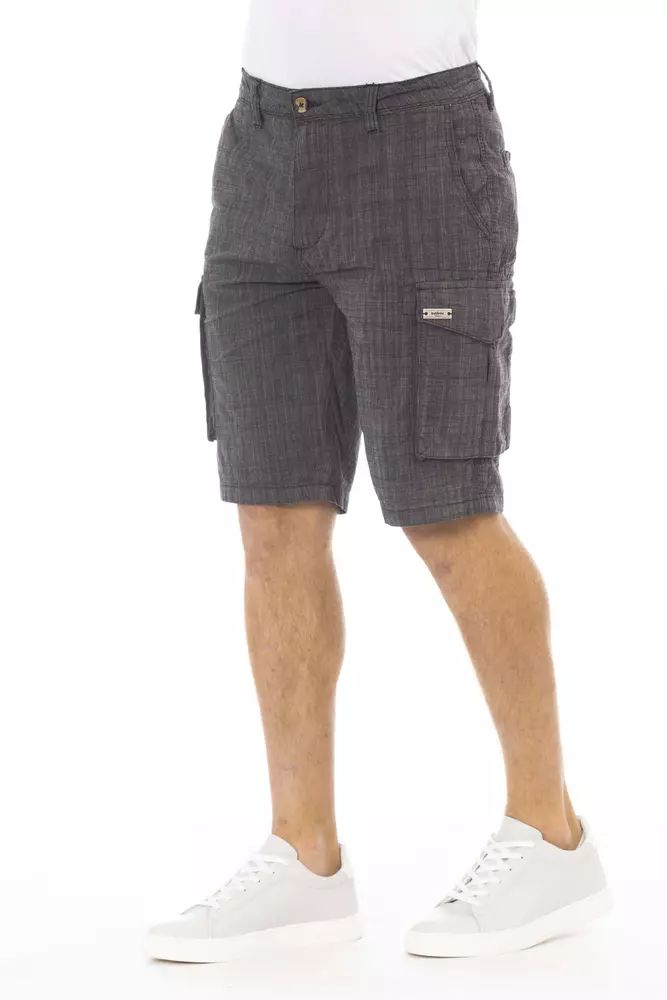 Baldinini Trend Chic Black Cotton Cargo Shorts