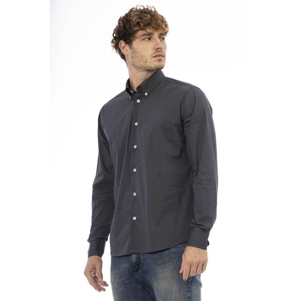 Baldinini Trend Elegant Gray Cotton Blend Shirt