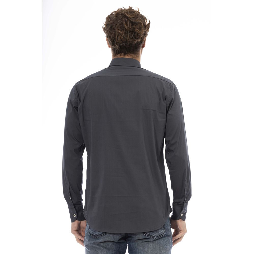 Baldinini Trend Elegant Gray Cotton Blend Shirt