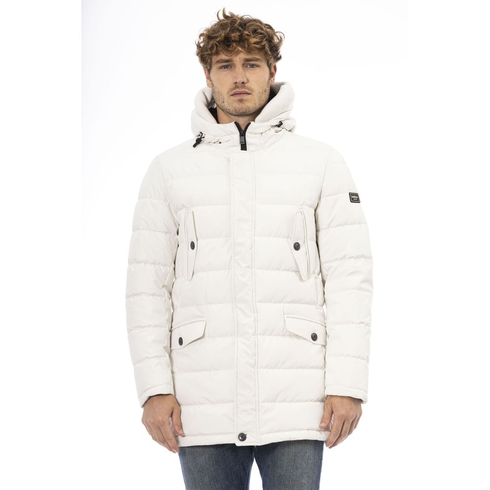 Baldinini Trend Elegant White Hooded Zip Jacket