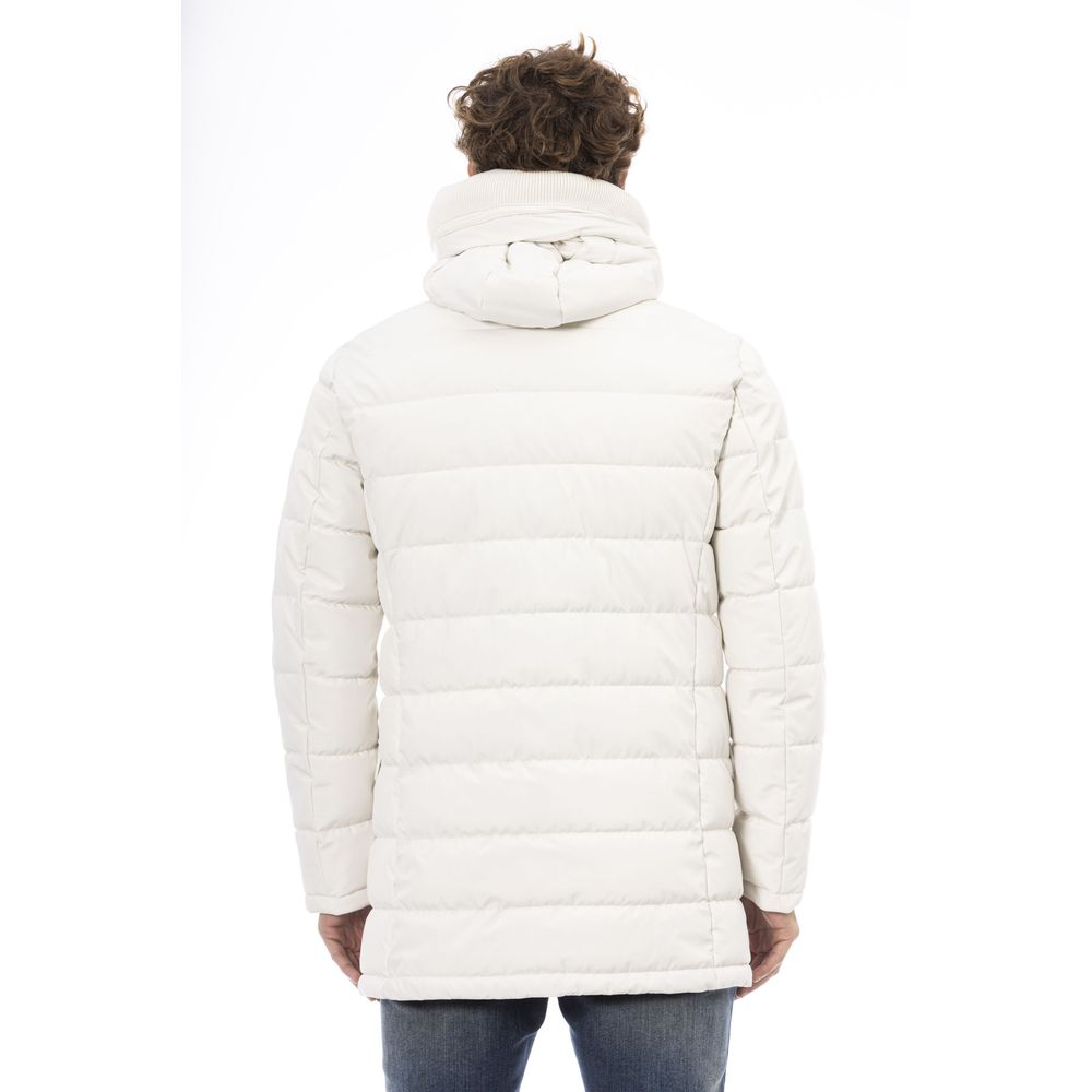 Baldinini Trend Elegant White Hooded Zip Jacket