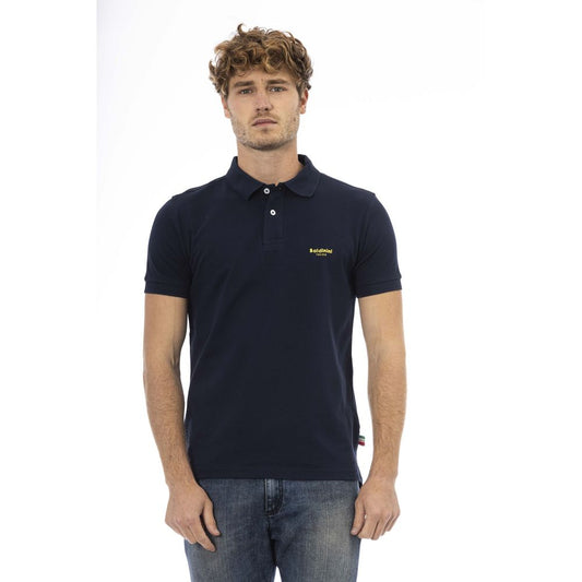 Baldinini Trend Chic Classic Blue Polo with Front Embroidery