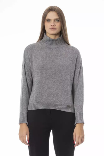 Baldinini Trend Volcano Neck Cozy Knit Sweater