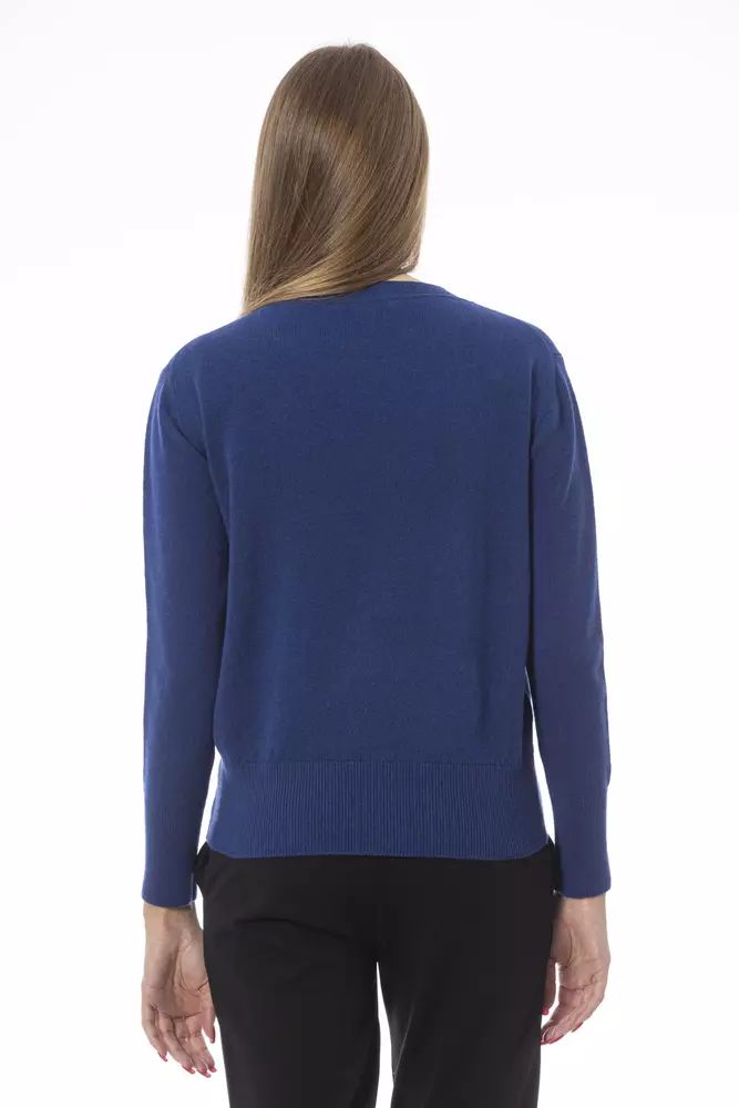 Baldinini Trend Elegant Crew Neck Sweater in Luxe Wool-Cashmere Blend