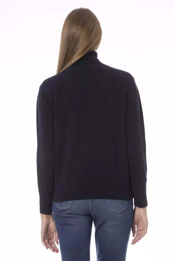 Baldinini Trend Elegant Blue Turtleneck Sweater