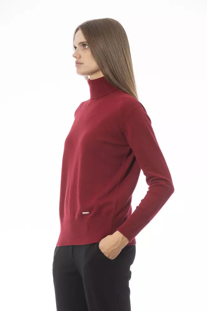 Baldinini Trend Scarlet Luxe Wool-Cashmere Blend Turtleneck Sweater