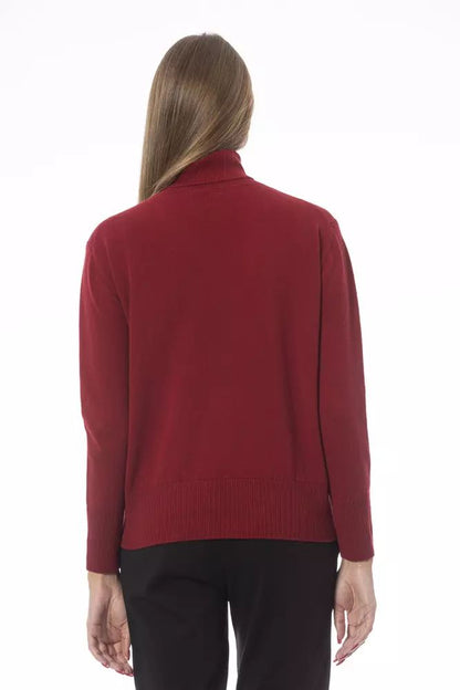 Baldinini Trend Scarlet Luxe Wool-Cashmere Blend Turtleneck Sweater