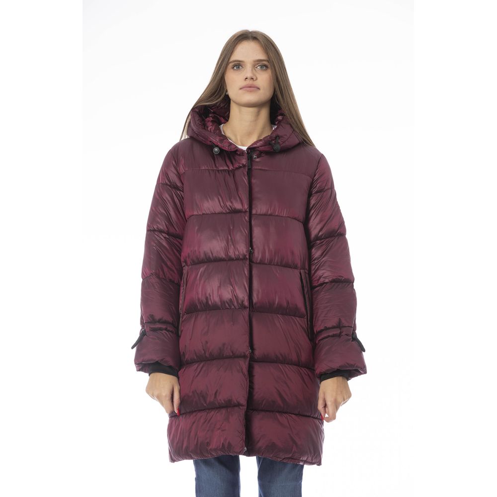 Baldinini Trend Elegant Burgundy Long Down Jacket