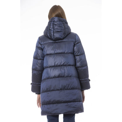 Baldinini Trend Chic Light Blue Long Down Jacket