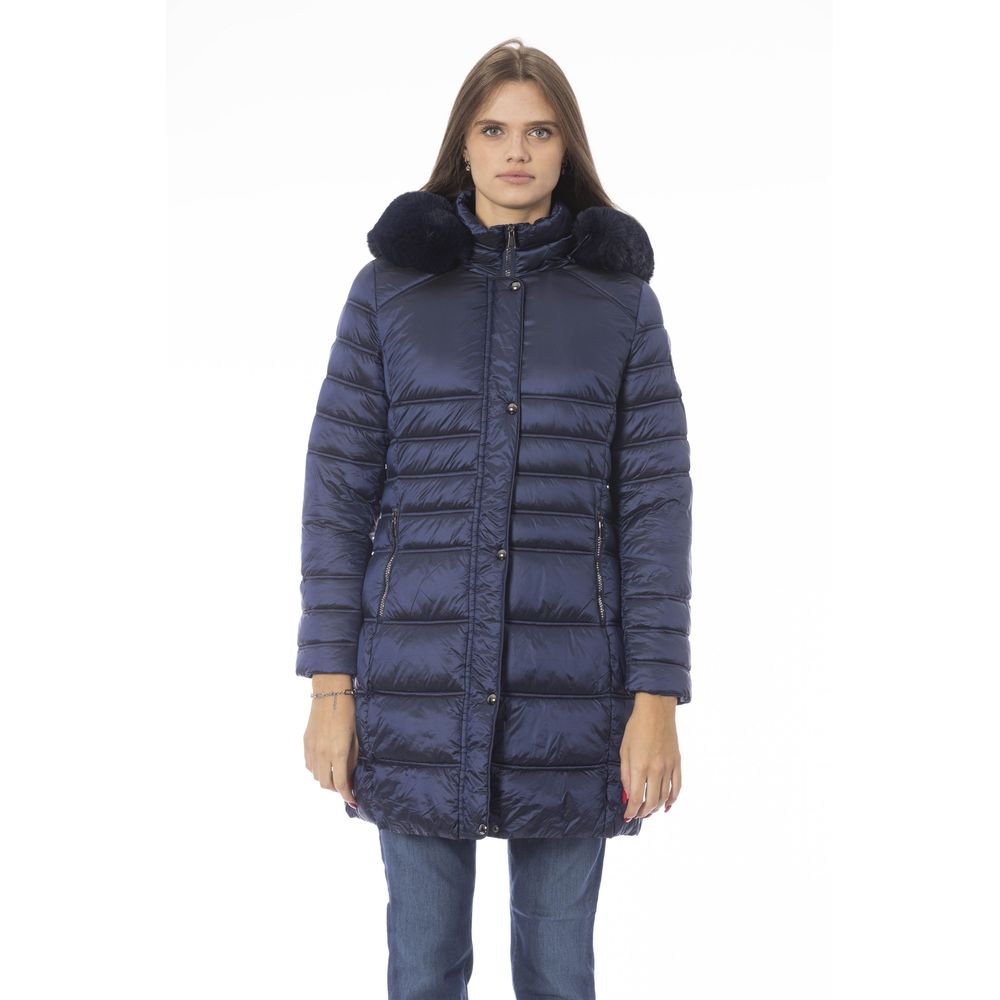 Baldinini Trend Elegant Light Blue Long Down Jacket