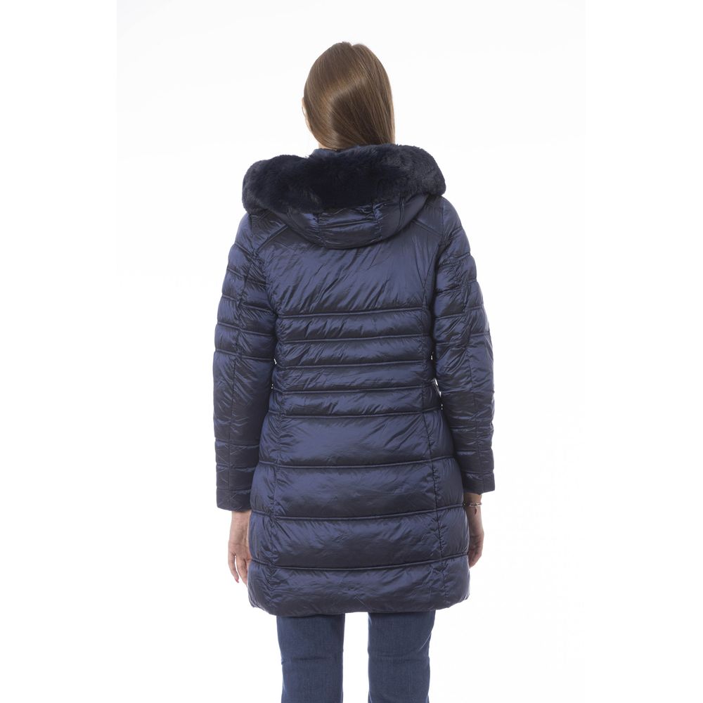 Baldinini Trend Elegant Light Blue Long Down Jacket