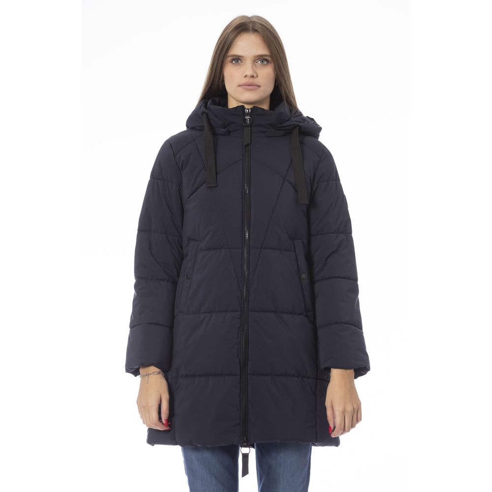 Baldinini Trend Chic Blue Long Down Jacket