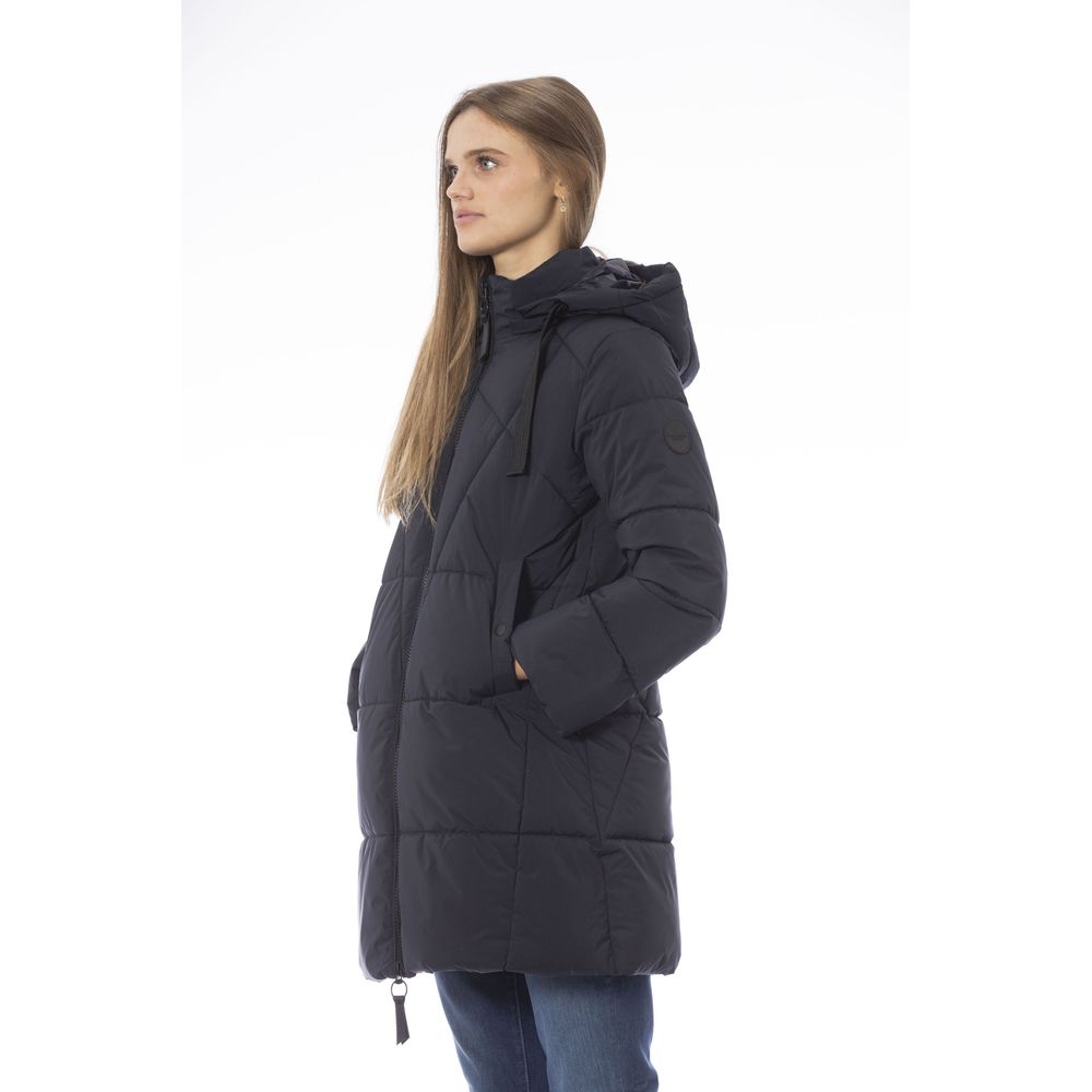 Baldinini Trend Chic Blue Long Down Jacket