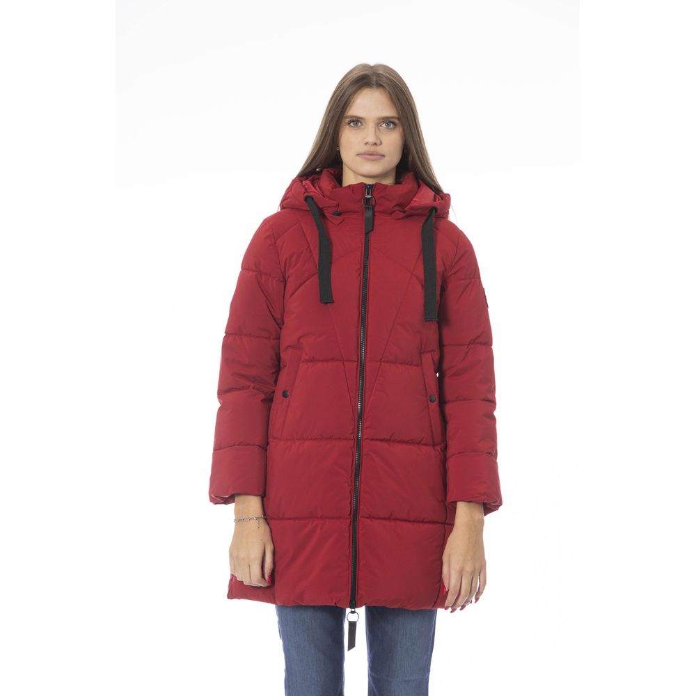 Baldinini Trend Elegant Red Long Down Jacket for Women