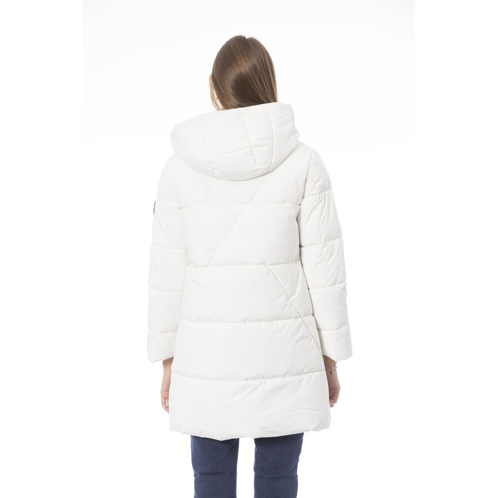 Baldinini Trend Elegant White Long Down Jacket for Women