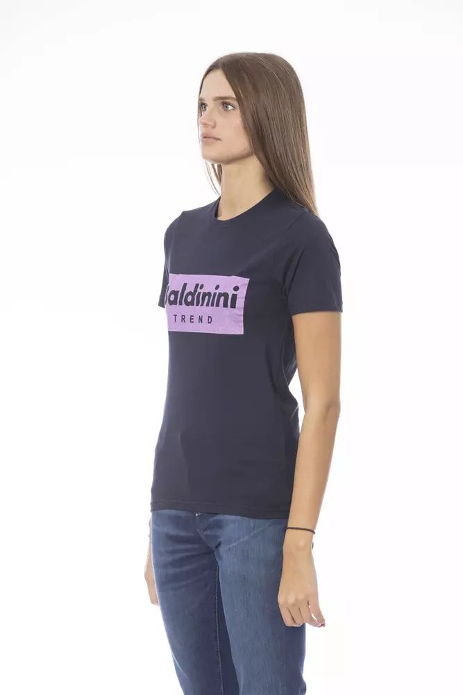 Baldinini Trend Chic Blue Cotton Crew Neck Tee