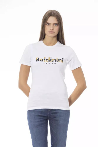 Baldinini Trend Crisp White Cotton Crew Neck Tee