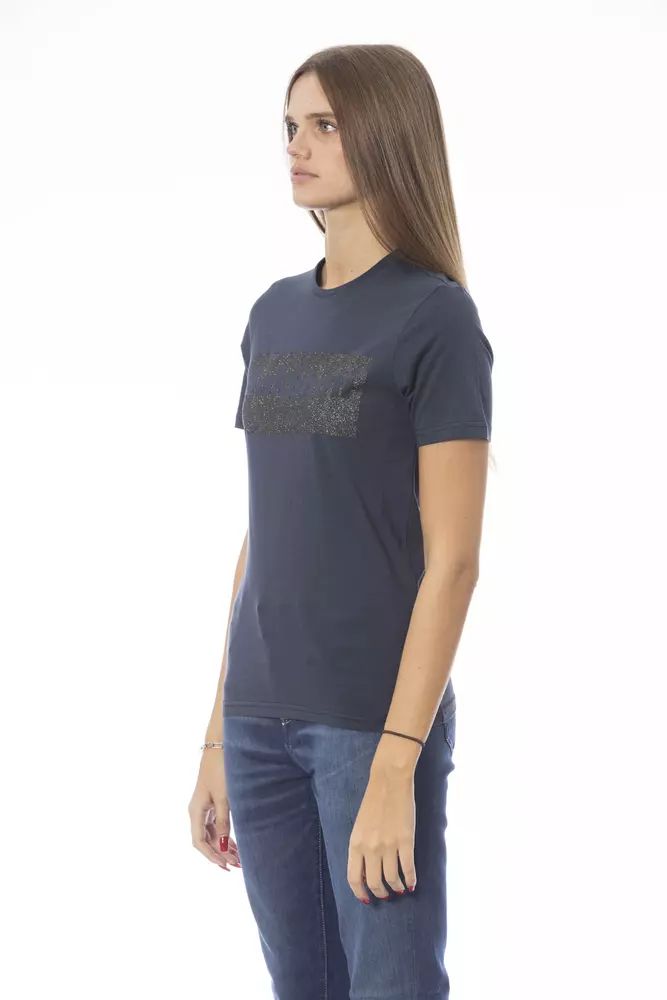 Baldinini Trend Chic Blue Short Sleeve Crew Neck Tee